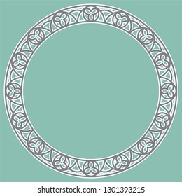 Medieval round ornament for stained glass in a gothic style. Useful for background, wallpaper, fabrics, tiles and mosaics, infographic or presentation.