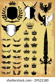 Medieval & royal elements vector collection