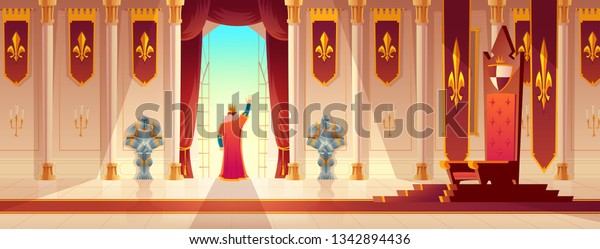 Medieval Ruler Coronation Ceremony Celebrating Victory Stock Vector ...