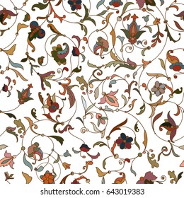 Medieval Russian Church Painting Ornament. Seamless Pattern.