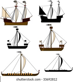 4 Detailed Old Merchant Ship Stock Vectors, Images & Vector Art ...