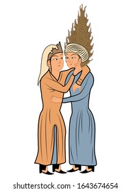 Escena medieval, ilustración vectorial del libro antiguo