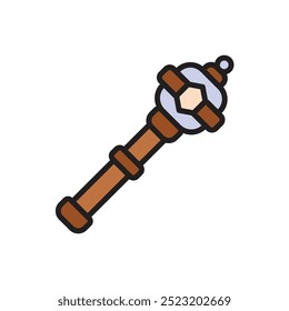 Medieval Sceptre Icon Vector Illustration