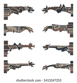 Medieval seamless patterns vector image