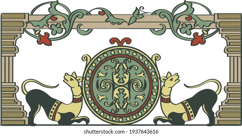 medieval shape stained glass background color
