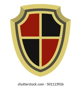 Medieval shield icon. Flat illustration of shield vector icon for web design