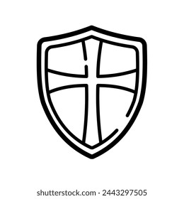 Escudo medieval, escudos de caballero - icono vectorial	