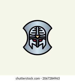 Medieval shield linear color icon.
Shield symbol isolated on white background.
Vector logo illustration for ui, web, mobile app.