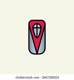 Medieval shield linear color icon.
Shield symbol isolated on white background.
Vector logo illustration for ui, web, mobile app.