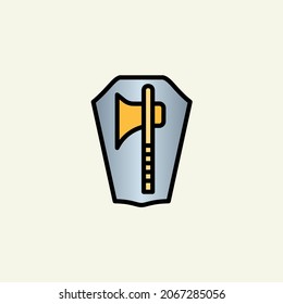 Medieval shield linear color icon.
Shield symbol isolated on white background.
Vector logo illustration for ui, web, mobile app.