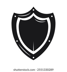 medieval shield silhouette icon isolated