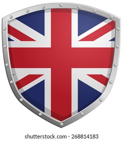 Medieval shield with two swords vector