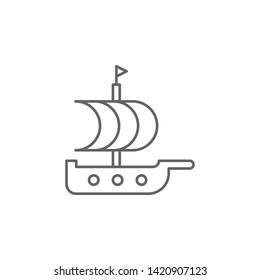 Medieval, ship icon. Element of medieval period icon. Thin line icon for website design and development, app development. Premium icon