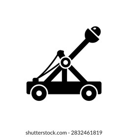 Medieval siege catapult weapon icon