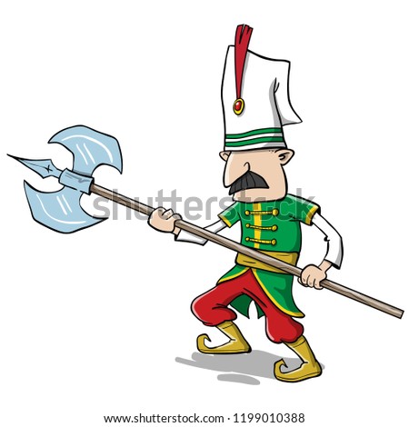Medieval soldier of ottoman army