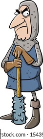 Soldado medieval de guardia listo para la batalla