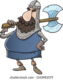 Medieval soldier standing guard ready for battle