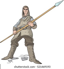 Medieval Soldier vector illustration/ Editable Eps 10.