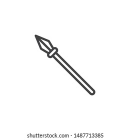 Icono de línea de lanza medieval. signo de estilo lineal para concepto móvil y diseño web. Icono vectorial de contorno de armas de abertura. Símbolo, ilustración del logotipo. Gráficos vectoriales