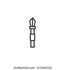 Medieval spear outline icon. linear style sign for mobile concept and web design. Spear weapon with pointed head simple line vector icon. Symbol, logo illustration. Pixel perfect vector graphics