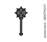 Medieval spiked mace weapon icon vector illustration with medieval historical equipment isolated illustration