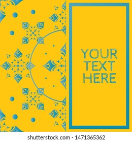 medieval star graphic toile in golden yellow & turquoise