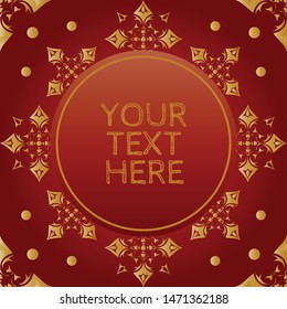 medieval star graphic toile in ruby red & gold