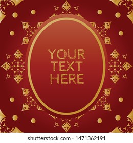 medieval star graphic toile in ruby red & gold