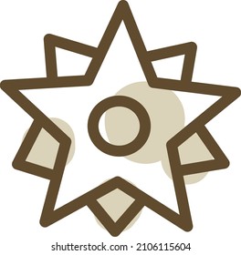 Medieval star, illustration, vector on a white background.