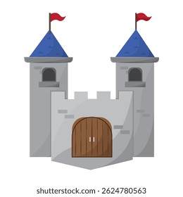 Medieval stone castle. Vector illustration