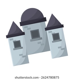 Castillo medieval de piedra. Ilustración vectorial