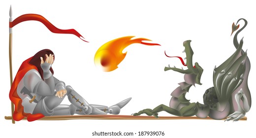 Medieval story, which can be used as an allegory: a knight dragon lost the battle 