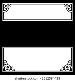 Design de estilo medieval. Quadro desenhado em cavaleiro, isolado em preto, ilustração vetorial