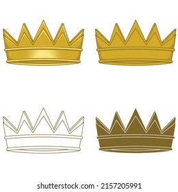Medieval style golden crown vector design