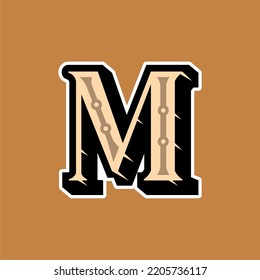 Medieval style Letter M logo