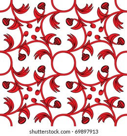 medieval styled decorative pattern with floral elements