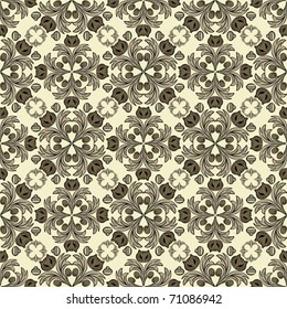 medieval styled decorative pattern with floral elements