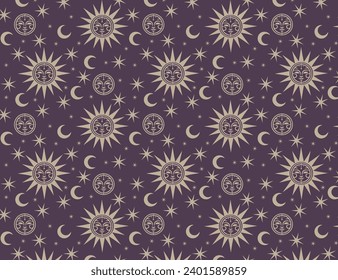 medieval sun, exoteric sun, sun and moon pattern, background