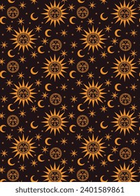 medieval sun, exoteric sun, sun and moon pattern, background