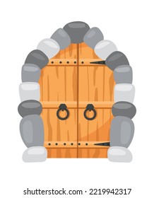 Medieval swing doors with arch