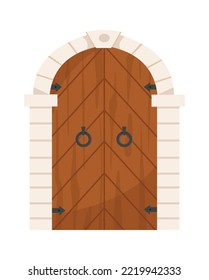 Medieval swing doors with arch