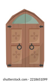 Medieval Swing Doors Flat Illustration