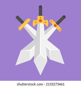 Medieval sword cartoon icon Vector