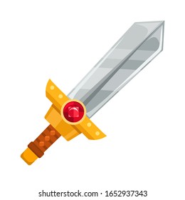Dibujo vectorial de espada medieval sobre fondo blanco