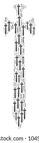 Medieval Sword figure combined in the shape of medieval sword icons. Vector iconized collage composed with simple elements.