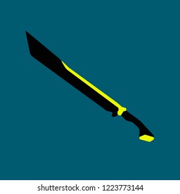 Medieval Sword filled by Black and Yellow colors