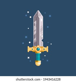 espada medieval en diseño plano