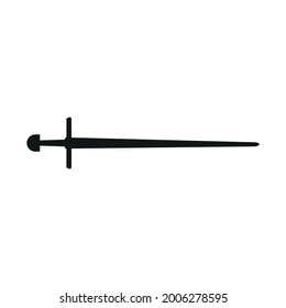 mittelalterliches Schwertsymbol auf weißem Hintergrund