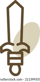Medieval sword, illustration, vector on a white background.