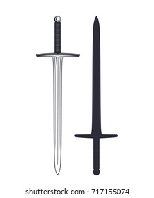 medieval sword isolated on white